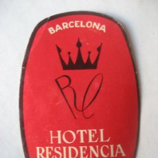 Etiquetas antiguas: HOTEL RESIDENCIA CORCEGA. BARCELONA. 10.5 X 6.5 CM.. Lote 402384399