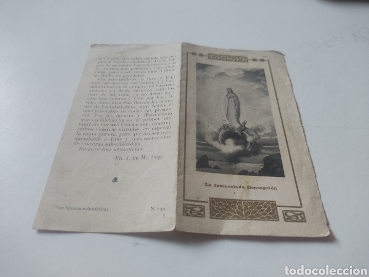 Etiquetas antiguas: Estampa religiosa La inmaculada concepci&oacute;n