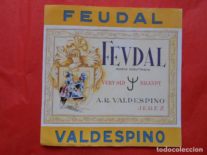 Etiquetas antiguas: ETIQUETA DE VINO A.R. VALDESPINO JEREZ FEUDAL