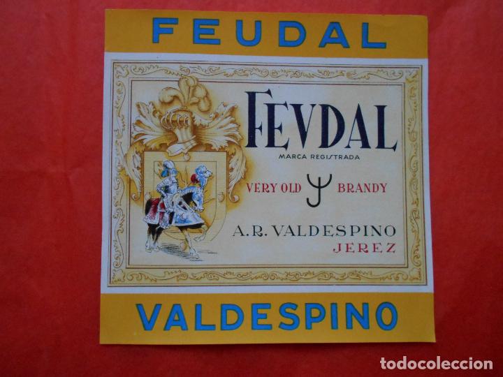Etiquetas antiguas: ETIQUETA DE VINO A.R. VALDESPINO JEREZ FEUDAL