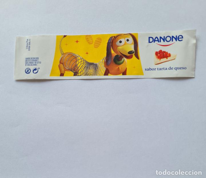 Etiquetas antiguas: ETIQUETA YOGUR DANONE SABORES - COLECCI&Oacute;N TOY STORY/DISNEY KITCHEN - SLINKY - SABOR TARTA DE QUESO