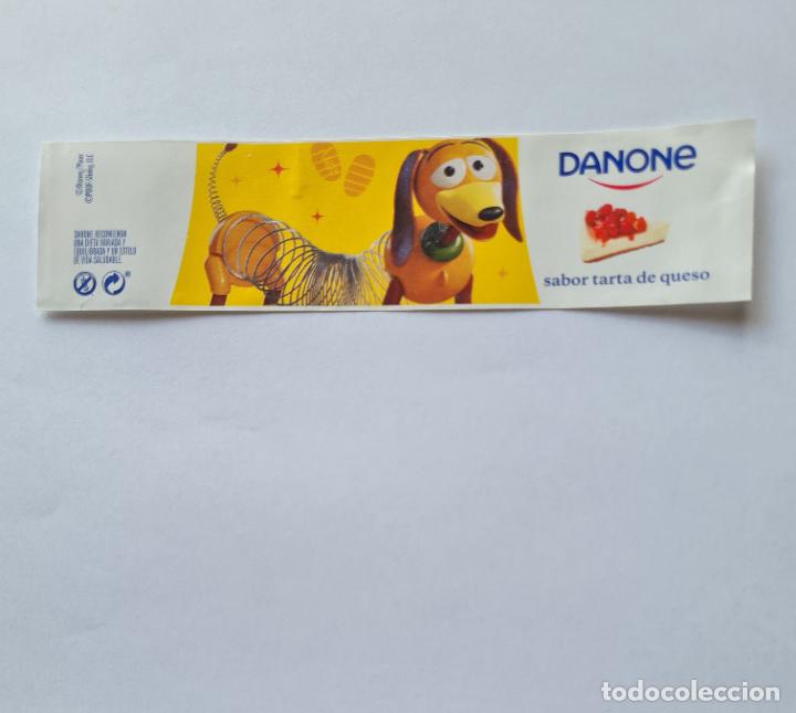 Etiquetas antiguas: ETIQUETA YOGUR DANONE SABORES - COLECCI&Oacute;N TOY STORY/DISNEY KITCHEN - SLINKY - SABOR TARTA DE QUESO