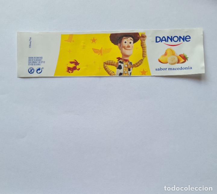 Etiquetas antiguas: ETIQUETA YOGUR DANONE SABORES - COLECCI&Oacute;N TOY STORY/DISNEY KITCHEN - WOODY - SABOR MACEDONIA