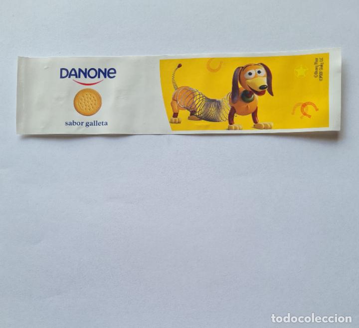 Etiquetas antiguas: ETIQUETA YOGUR DANONE SABORES - COLECCI&Oacute;N TOY STORY/DISNEY KITCHEN - SLINKY - SABOR GALLETA