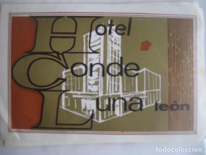 Etiquetas antiguas: Hotel Conde Luna. Leon. 11 x 8 cm