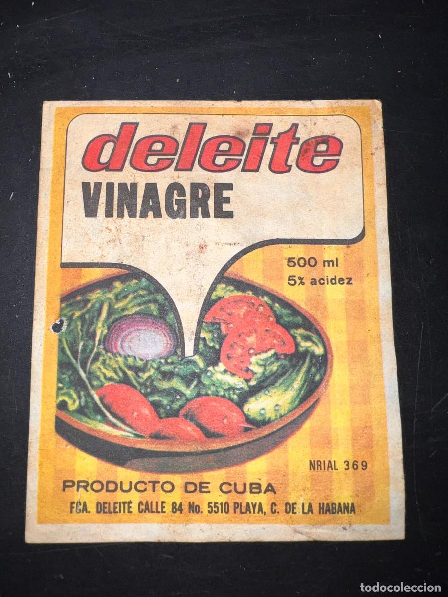 Etichette antiche: ETIQUETA. VINAGRE DELEITE. CUBA. LA HABANA. MEDIDAS APROX.: 9 X 7 CM