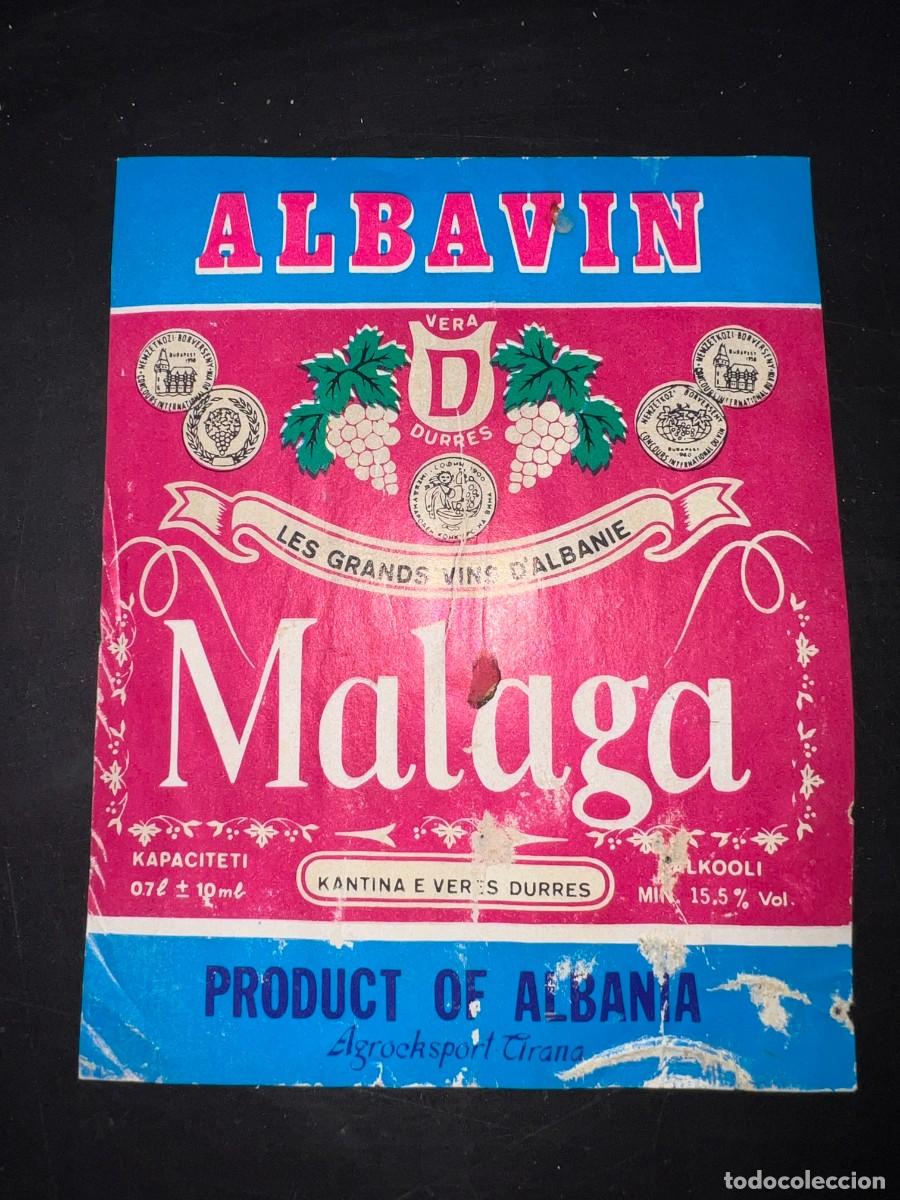 Etichette antiche: ETIQUETA. MALAGA. ALBAVIN. LES GRANDS VINS D'ALBANIE. ALBANIA. MEDIDAS: 11.5 X 9.5 CM
