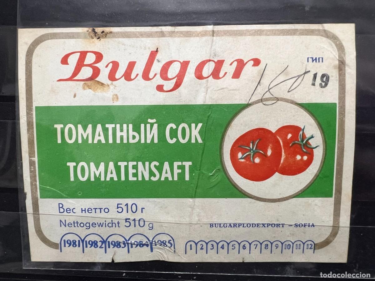 Etichette antiche: ETIQUETA. BULGAR. JUGO DE ALBARICOQUE. BULGARIA. MEDIDAS APROX.: 11 X 7.5 CM
