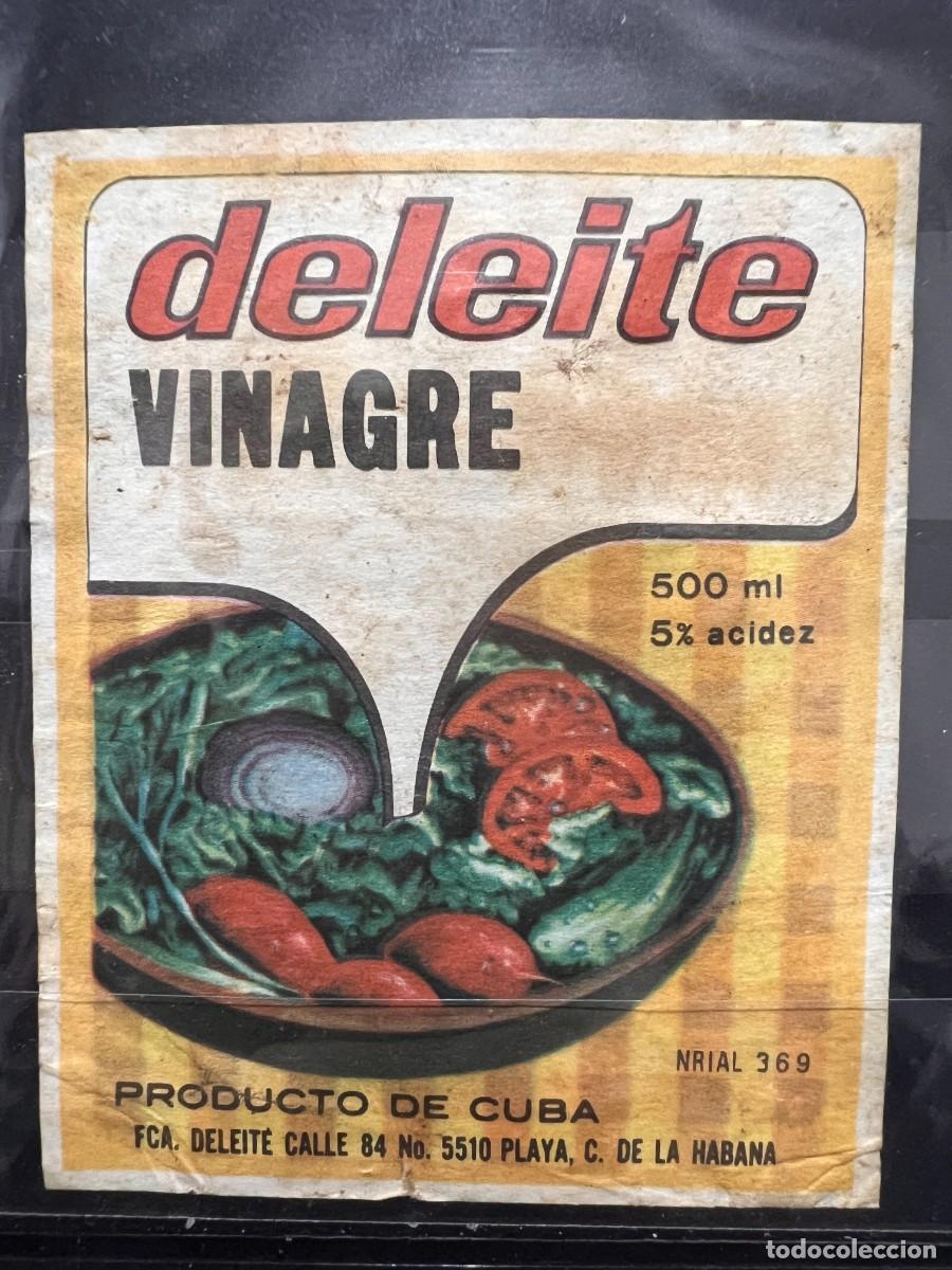Old Labels: ETIQUETA. VINAGRE DELEITE. CUBA. LA HABANA. MEDIDAS APROX.: 9 X 7 CM