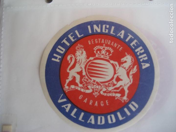 Etiquetas antiguas: Hotel Inglaterra. Valladolid. 9 cm.