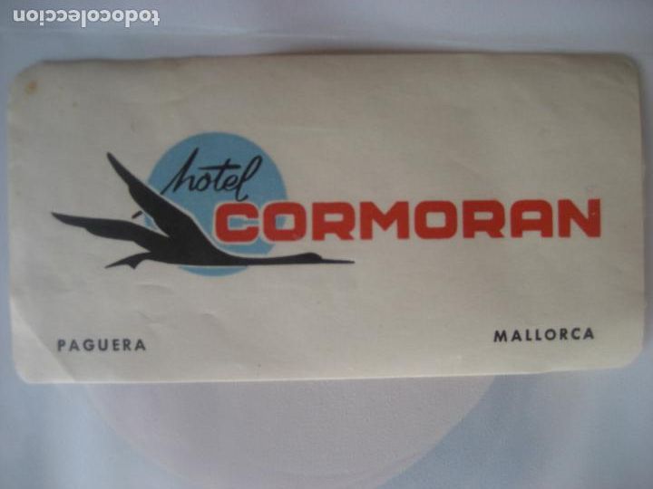 Etiquetas antiguas: Hotel Cormoran. Paguera. Mallorca. 13 x 7.5 cm.
