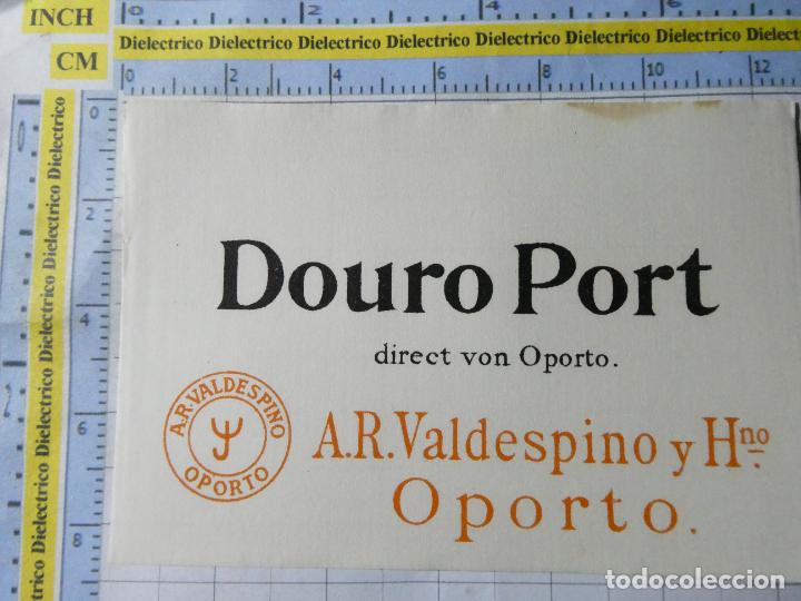 Etiquetas antiguas: ETIQUETA DE BEBIDAS. VINO LICORES. A.R. VALDESPINO OPORTO DOURO PORT. 1375