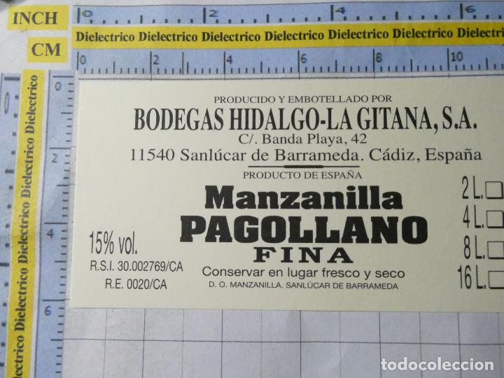 Old Labels: ETIQUETA DE BEBIDAS. VINO LICORES. MANZANILLA PAGOLLANO FINA. 1380