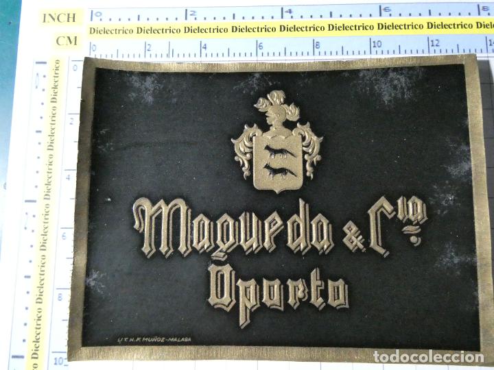 Alte Etiketten: ETIQUETA DE BEBIDAS. VINO LICORES. M&Aacute;LAGA MAQUEDA & CIA OPORTO. 1475