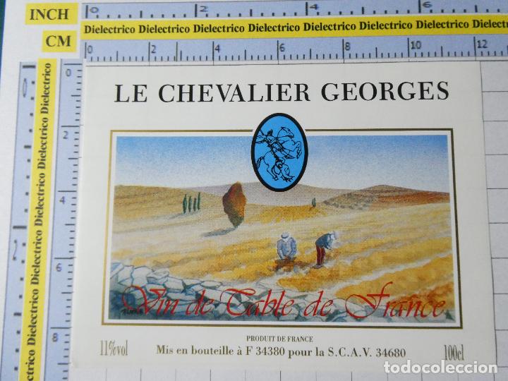 Etiquetas antiguas: ETIQUETA DE BEBIDAS. VINO LICORES. FRANCIA LE CHEVALIER GEORGES. 1488