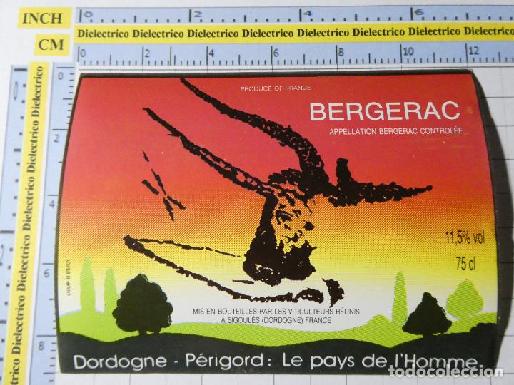 Etiquetas antiguas: ETIQUETA DE BEBIDAS. VINO LICORES. FRANCIA BERGERAC DORDOGNE. 1497