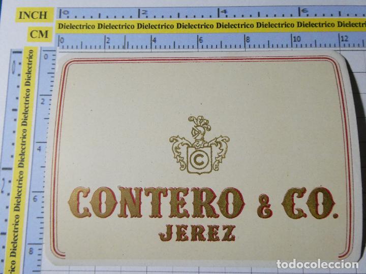 Etichette antiche: ETIQUETA DE BEBIDAS. VINO LICORES. CONTERO & CO JEREZ. 1498
