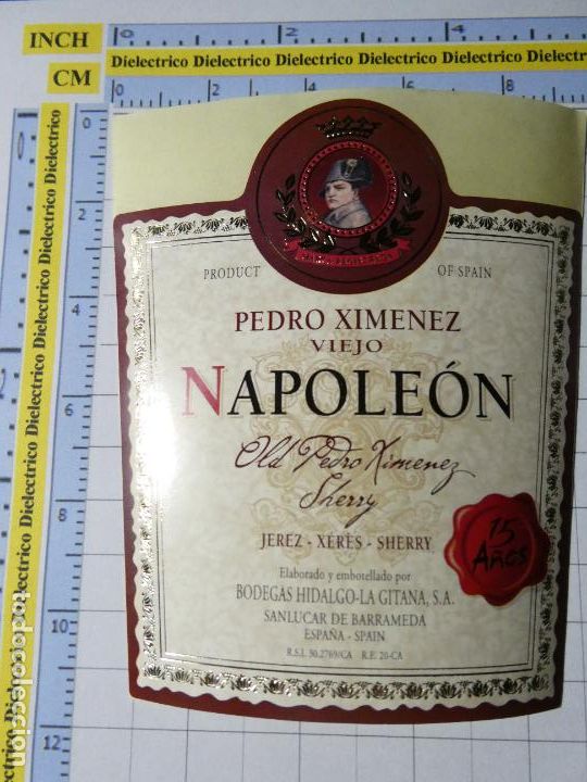Old Labels: ETIQUETA DE BEBIDAS. VINO LICORES. PEDRO XIMENEZ VIEJO NAPOLE&Oacute;N SHERRY 1504
