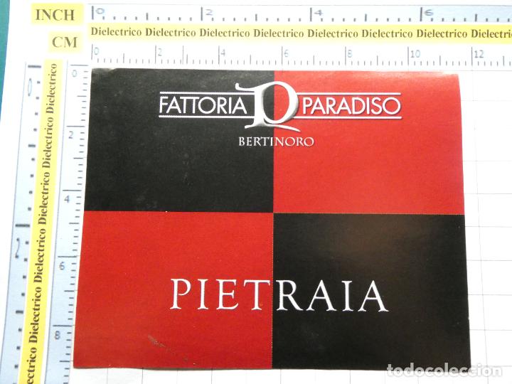 Alte Etiketten: ETIQUETA DE BEBIDAS. VINO LICORES. ITALIA FATTORIA PARADISO PIETRAIA . 1581
