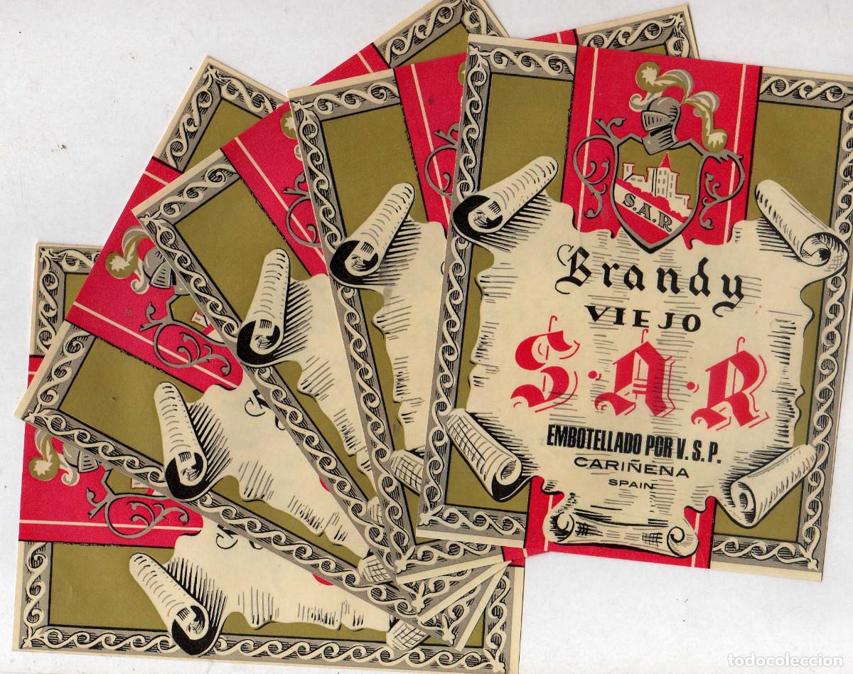 Etiquetas antiguas: ANTIGUAS ETIQUETAS BRANDY S.A.R. CARI&Ntilde;ENA