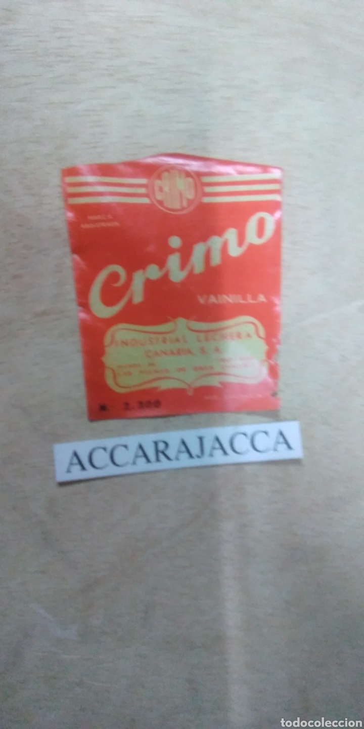 Etiquetas antiguas: Etiqueta cromo vainilla. Lechera canaria