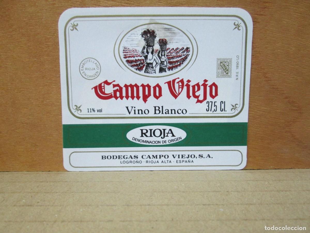 Old Labels: ANTIGUA ETIQUETA, VINO CAMPO VIEJO VINO BLANCO