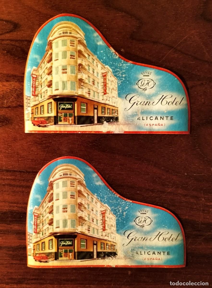 Etiquetas antiguas: 2 ANTIGUAS ETIQUETAS DE EQUIPAJE DEL GRAN HOTEL, ALICANTE