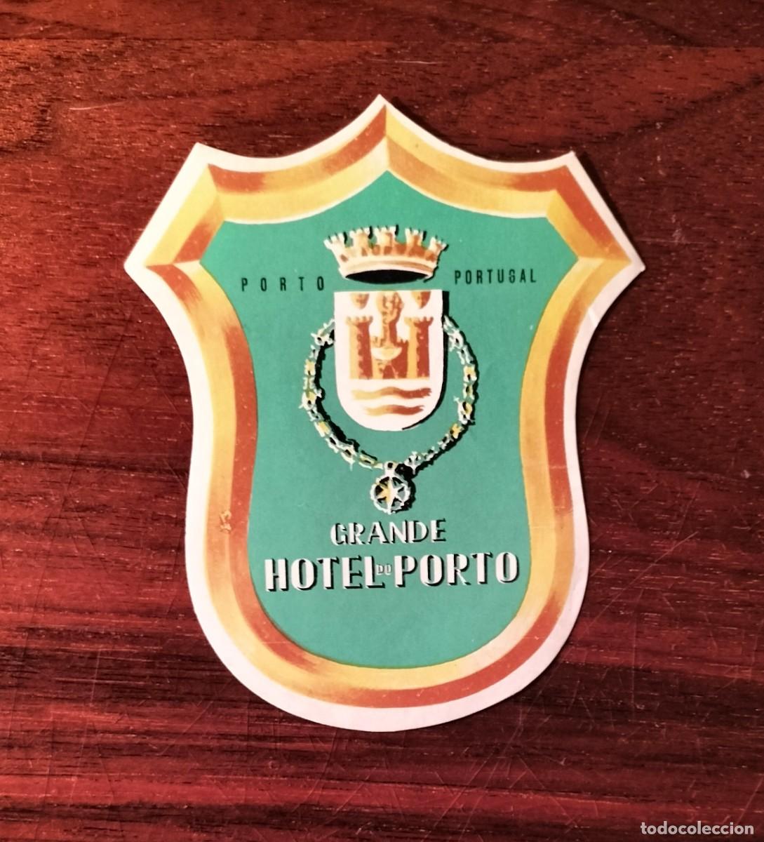 Etiquetas antiguas: ANTIGUA ETIQUETA DE EQUIPAJE DEL GRANDE HOTEL DO PORTO, OPORTO (PORTUGAL)