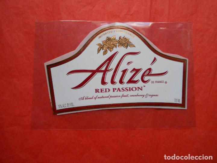 Etiquetas antiguas: Etiqueta de vino aliz&eacute; red pasi&oacute;n