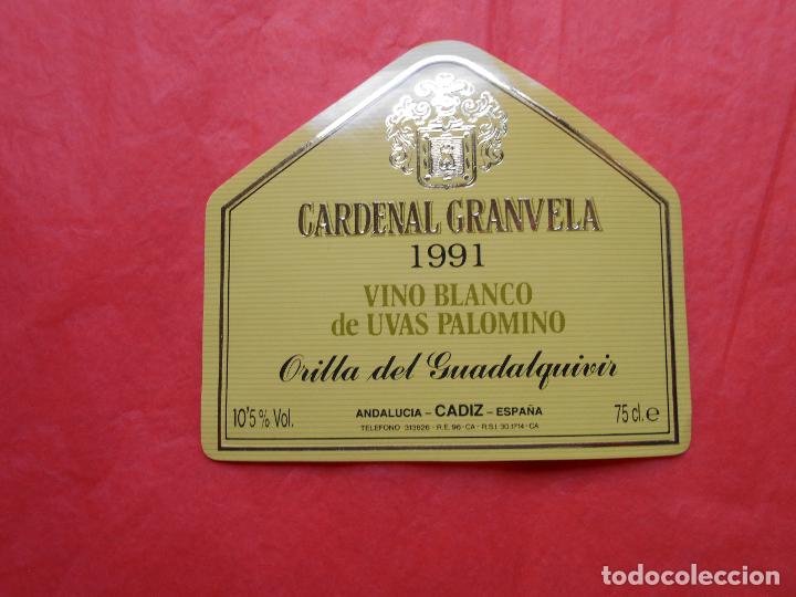 Etiquetas antiguas: Etiqueta de vino Cardenal Granvela blanco