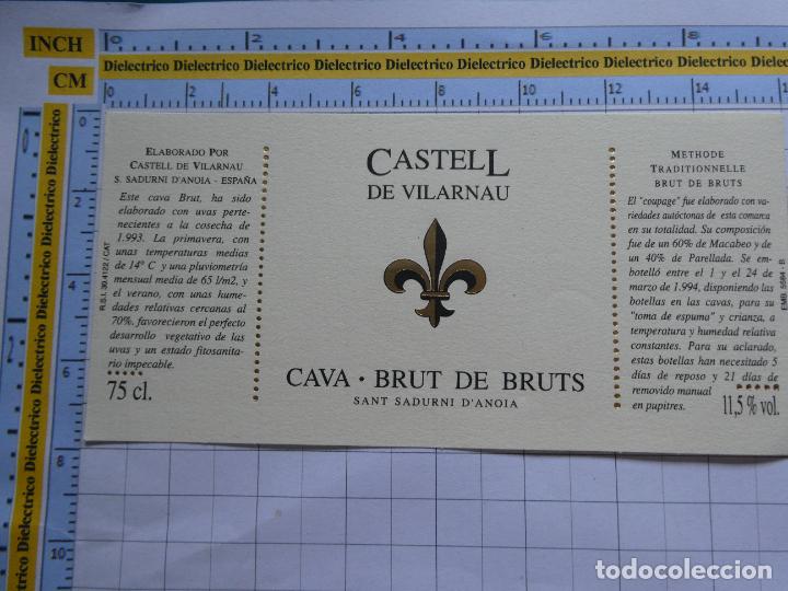 Old Labels: ETIQUETA DE BEBIDAS. VINO LICORES. SAN SADURNI D'ANOIA CASTELL DE VILARNAU CAVA. 76