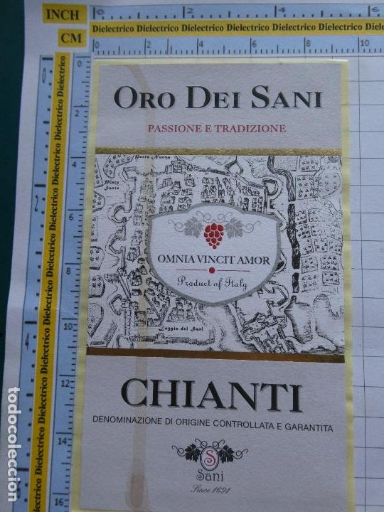 Etiquetas antiguas: ETIQUETA DE BEBIDAS. VINO LICORES. ITALIA ORO DE SANI CHIANTI. 79
