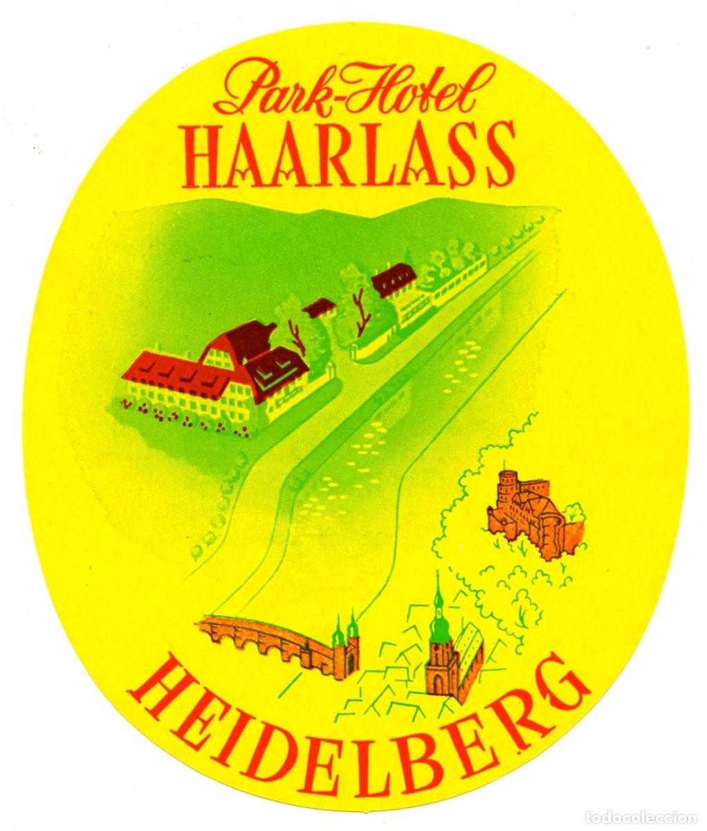 Etiquetas antiguas: ANTIGUA ETIQUETA HOTEL - OLD LUGGAGE LABEL - HOTEL HAARLASS - HEIDELBERG - ALEMANIA