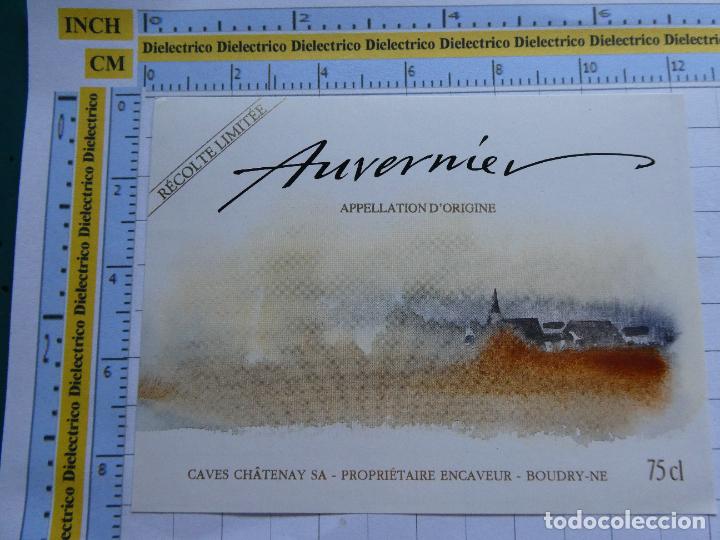 Old Labels: ETIQUETA DE BEBIDAS. VINO LICORES. SUIZA AUVERNIER CAVES CH&Acirc;TENAY. 113