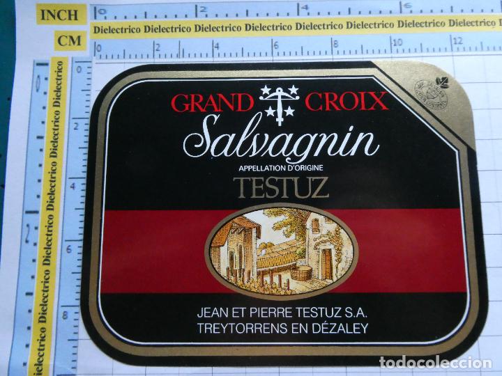 Etiquetas antiguas: ETIQUETA DE BEBIDAS. VINO LICORES. SUIZA GRAND CROIX SALVAGNIN TESTUZ. 119
