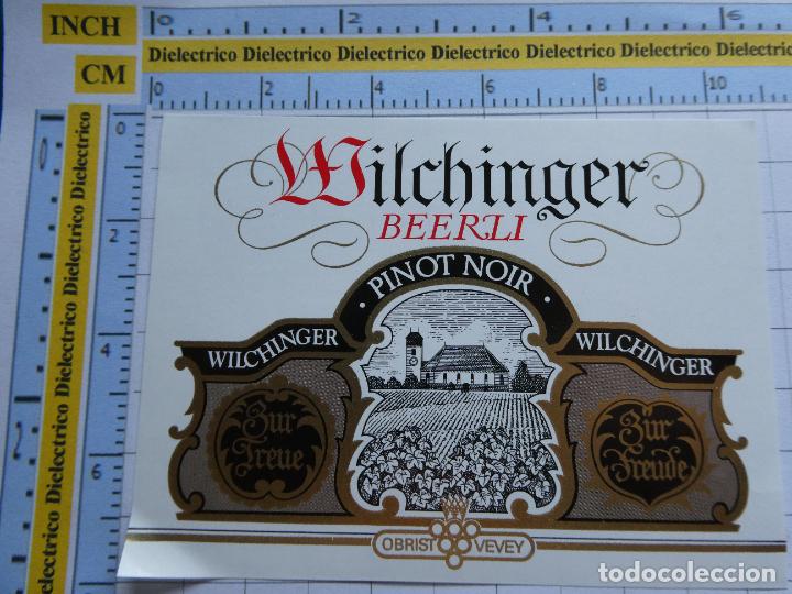 Alte Etiketten: ETIQUETA DE BEBIDAS. VINO LICORES. SUIZA WILCHINGER BEERLI. 123