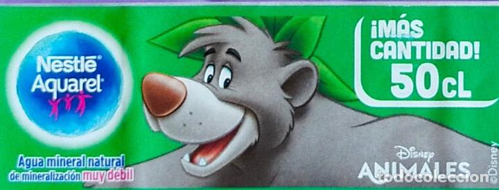 Etiquetas antiguas: ETIQUETA AGUA AQUAREL - ANIMALES DISNEY - EL LIBRO DE LA SELVA - BALOO