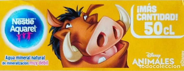 Etiquetas antiguas: ETIQUETA AGUA AQUAREL - ANIMALES DISNEY - EL REY LEON - PUMBA