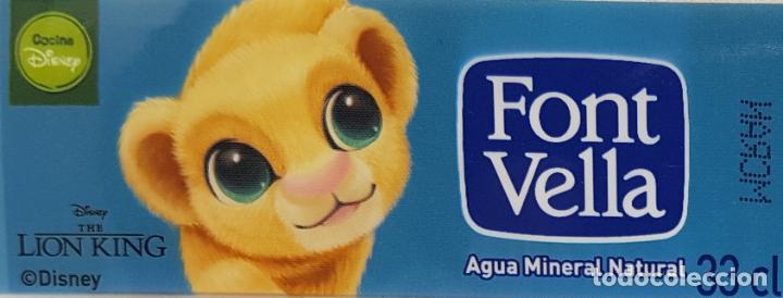 Etiquetas antiguas: ETIQUETA AGUA FONT VELLA - THE LION KING/EL REY LEON - DISNEY - NALA