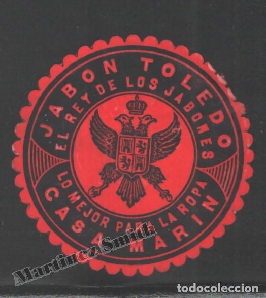 Alte Etiketten: Peque&ntilde;a Etiqueta Jab&oacute;n Toledo Rey de los Jabones Casa Marin - 4cm Diametro #LJM23