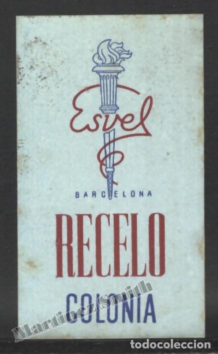 Old Labels: Etiqueta Colonia Recelo por Esvel Barcelona - Logo Antorcha - 3,2x 5,5 cm #LJM23
