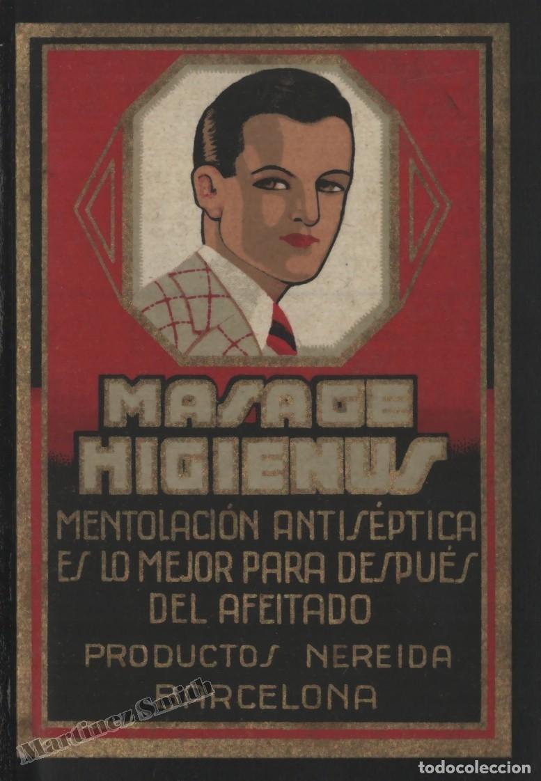 Old Labels: Antigua Etiqueta Masage Higienus - Nereida Barcelona - After Shave - 6 x 9 cm #LJM23