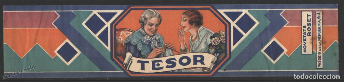 Old Labels: Antigua Etiqueta/ Envoltorio Tesor Novetats Roset - Passeig de la Republica - 24,1 x 5,2 cm - #LJM23