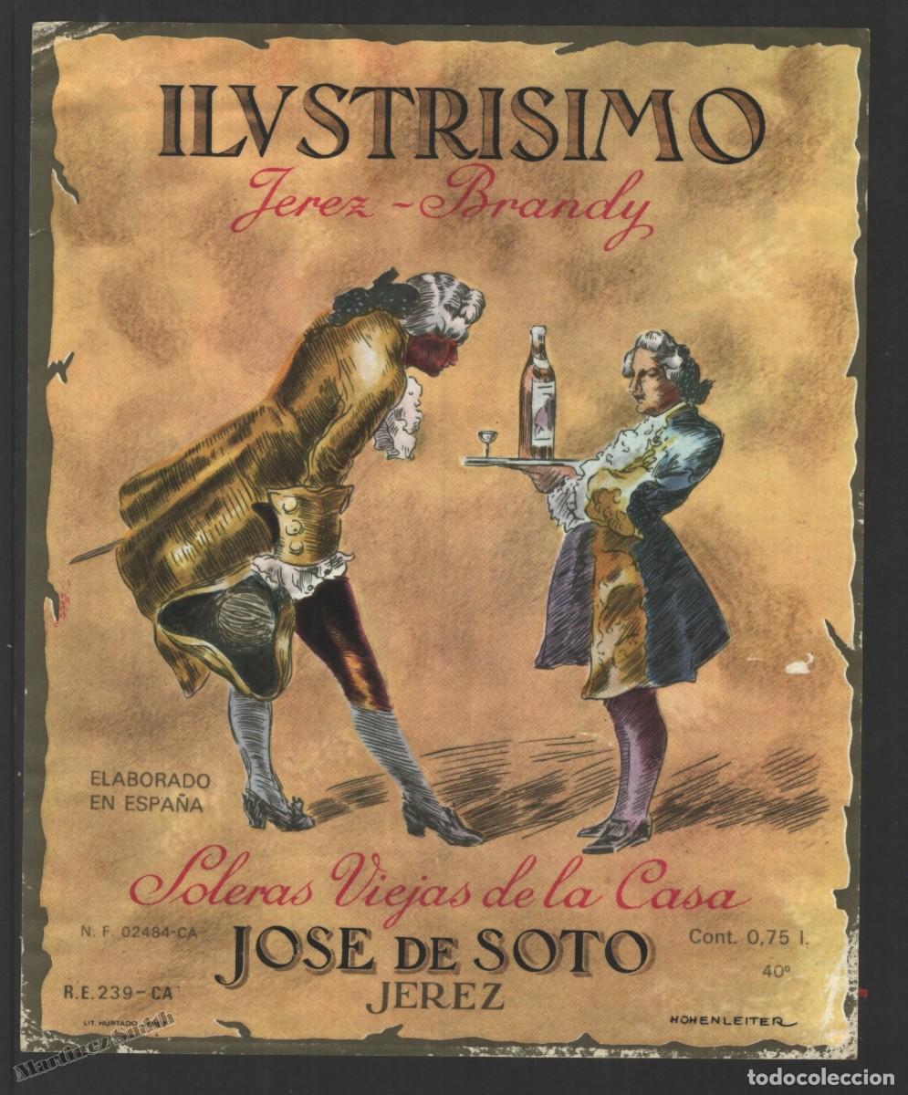 Old Labels: Etiqueta Ilustrisimo Jerez Brandy Jose Soto - Soleras Viejas - 12,5 x 15,3 cm - #LJM23