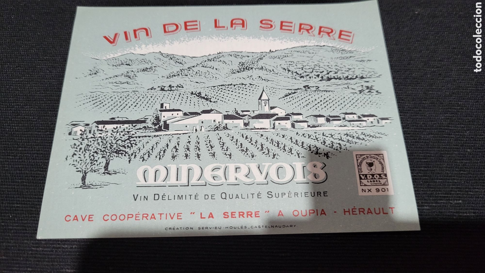 Etiquetas antiguas: Etiqueta vino Minervois