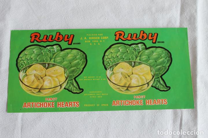 Etichette antiche: CONSERVAS CORAZONES DE ALCACHOFA RUBY
