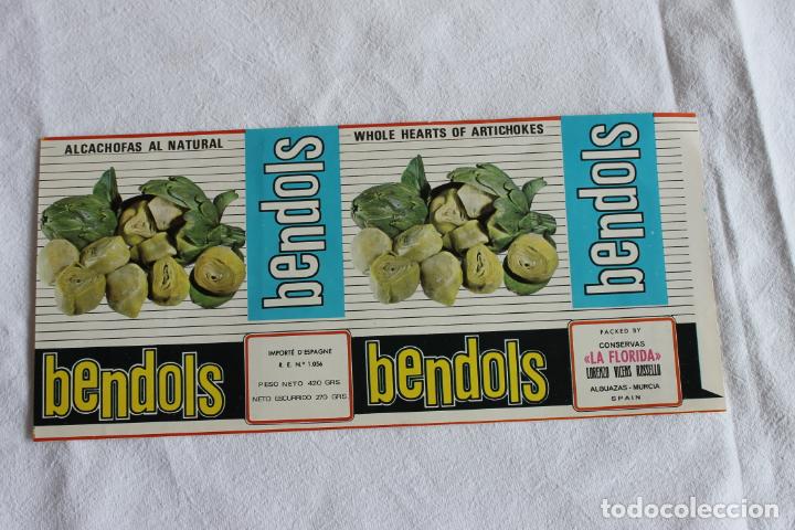 Old Labels: ALCACHOFAS AL NATURAL CONSERVAS LA FLORIDA LORENZO VICENS ALGUAZAS MURCIA