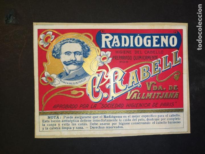 Old Labels: RADIOGENO C. RABELL VDA DE VALLMITJANA-ETIQUETA ANTIGUA-VER FOTOS-(104.479)