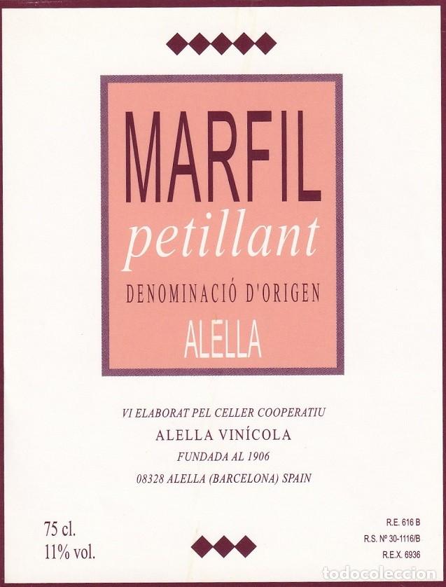 Etiquetas antiguas: Alella marfil Petillant - Alella Denominaci&oacute; d' Origen / Celler Cooperatiu Alella Vin&iacute;cola