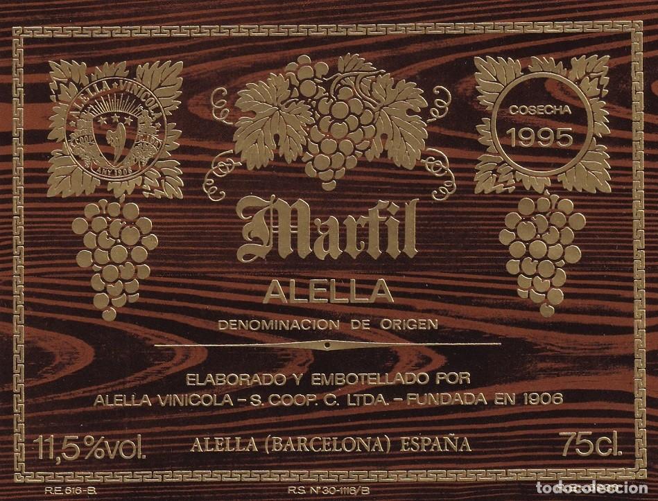 Etiquetas antiguas: Alella marfil Cosecha 1995 - Alella Denominaci&oacute;n de Origen / Alella Vin&iacute;cola - S. Coop. C. Ltda.